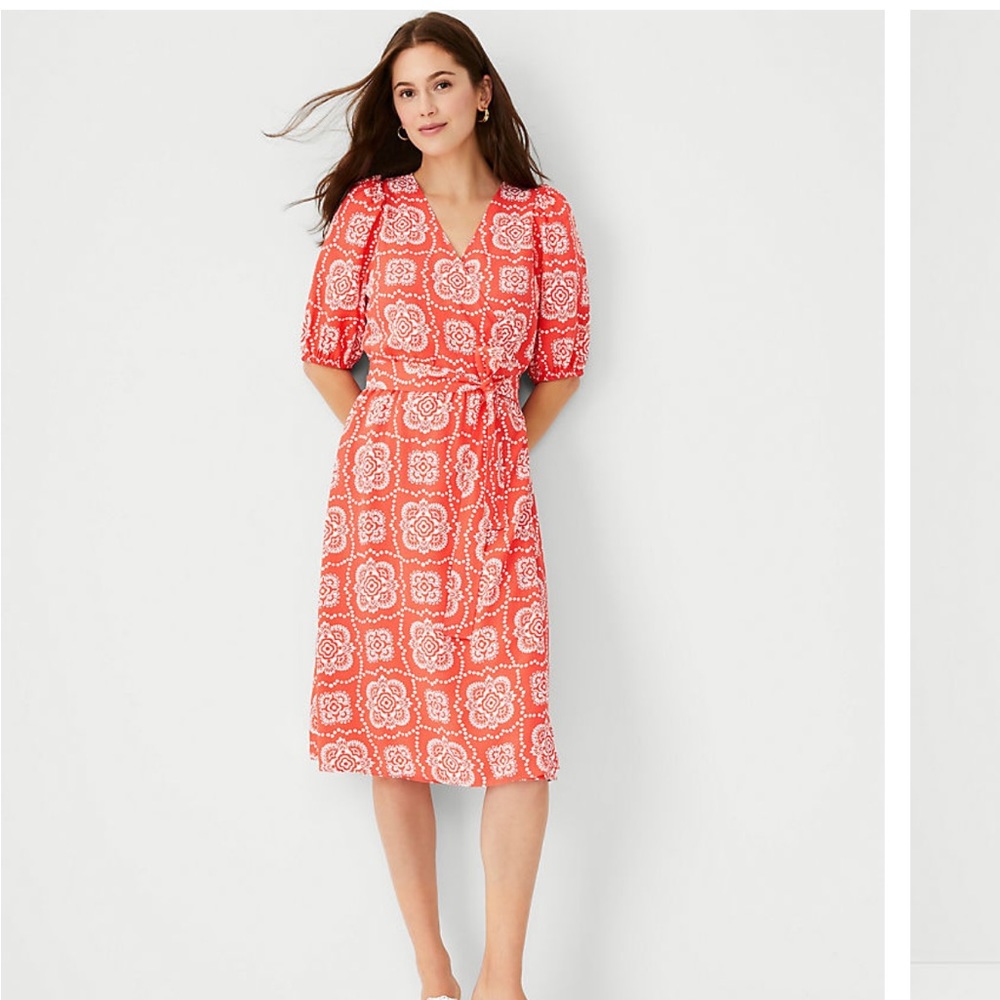 Ann Taylor Tile Wrap Dress
